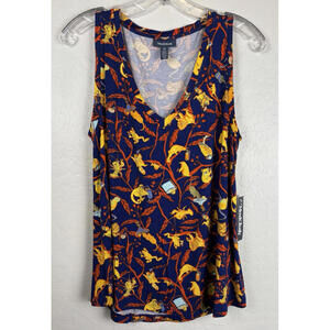 Modcloth Blue and Orange Patterned Tank Top
